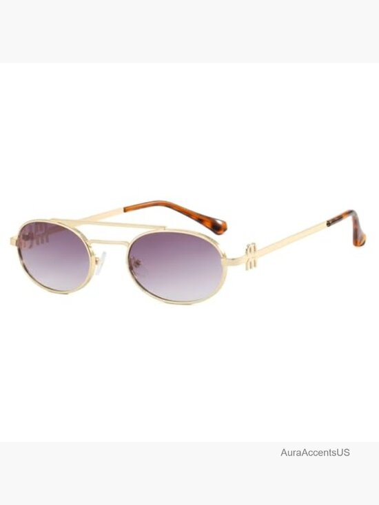 Vintage Retro Oval Sunglasses Y2K Trendy Metal Frame UV Protection Driving main image 4